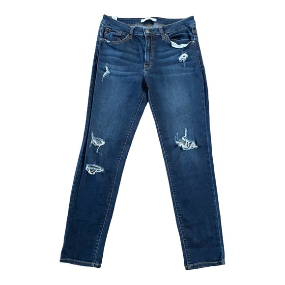 Kancan Distressed Skinny‎ Jeans Dark Blue Size 9/11 - Picture 1 of 9